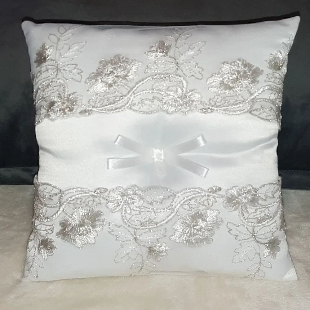 Ring Bearer Silky with White Lace Pillow
